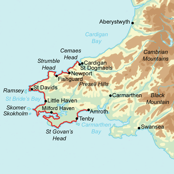 Pembrokeshire Coast Trail Running map